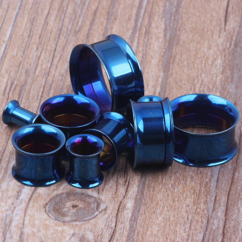 Blue Inner Spiral Ear Expander 316L Surgical Steel Ear Tunnels Plug Stretcher Wholesale Body Jewelry detail image 8