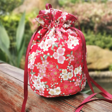 樱花和服包收纳袋和风手提袋包圆筒包手袋布艺汉服饰地摊手袋手包