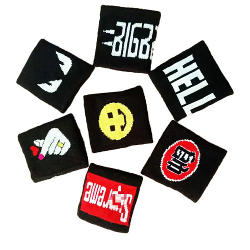 European and American Trade Personalized Alphabet Sports Meeting Performance Knitted Textured Embroidery Street Dance Special Purpose Wrist Guard for Bboy