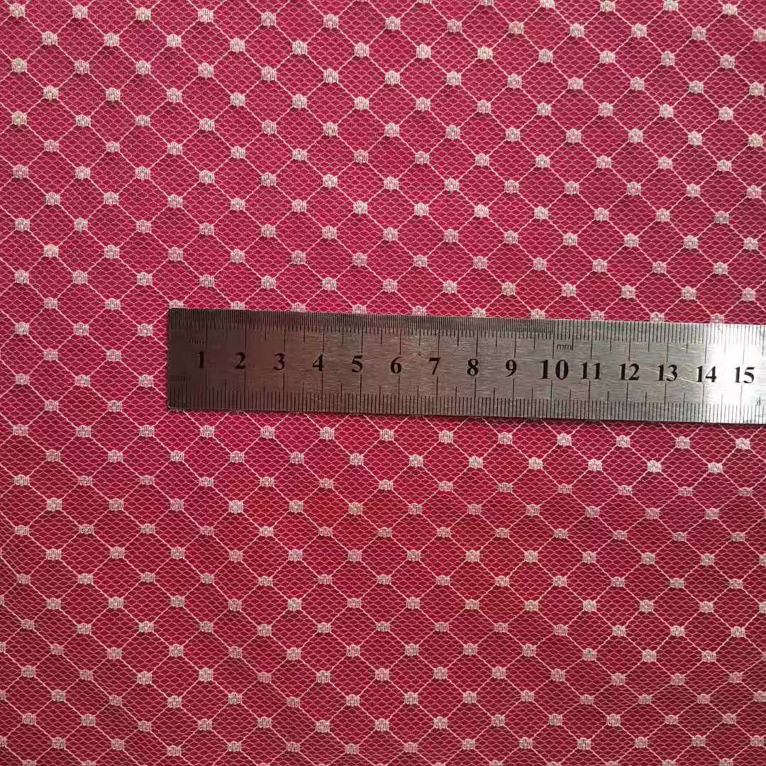 新款无弹锦纶轻盈透薄质感柔软小菱形圆点提花网纱 时装面料 现货