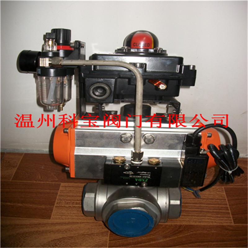 Q614F-40P/R 1000WOG 三通丝扣高平台双作用气动球阀