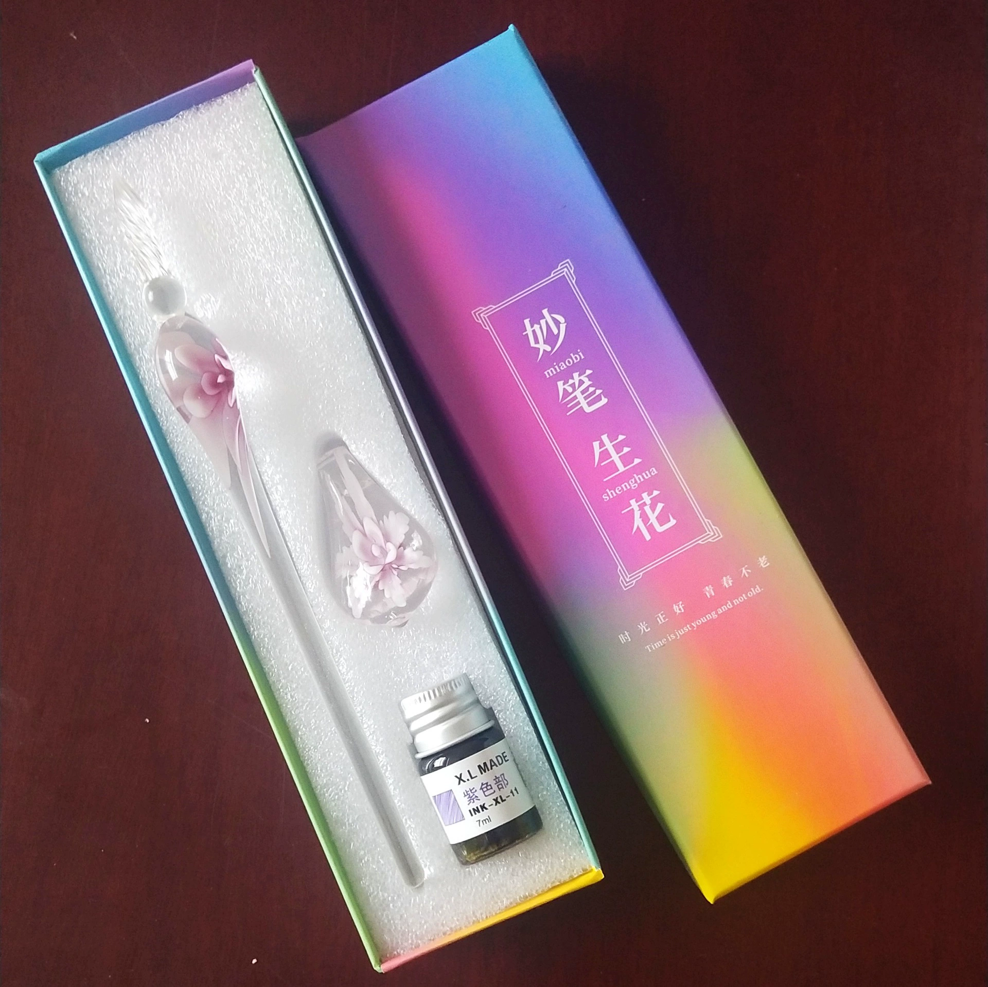 Glass set, gift box, rollerball pen, Birthday gift