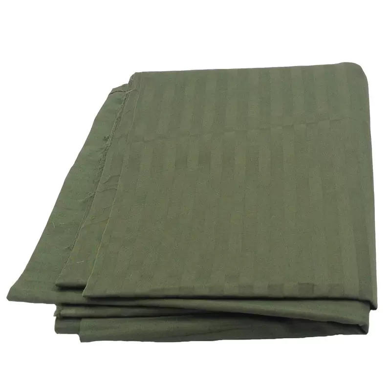 棉280cm贡缎全工艺染色绿色面料外贸出口订单一公分缎条1cmC60S