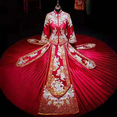 秀禾服新娘2019新款秋冬季婚纱中式新娘服古装中国风出阁服婚服|ru