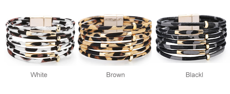 Creative Multi-circle Leopard Print Multi-layer Bracelet display picture 12