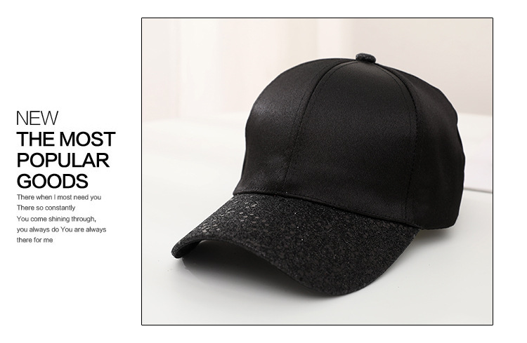 Women's Elegant Lady Simple Style Solid Color Sequins Curved Eaves Baseball Cap display picture 1