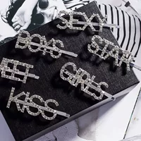 Аксессуар для волос, заколка с буквами, корейский стиль, латинские буквы, интернет-селебрити, инкрустированная бриллиантами