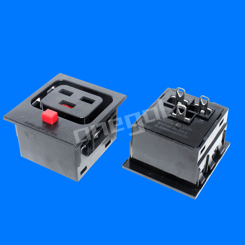 现货 内置防脱C19品字母座电源插座PDU机柜插座认证齐全