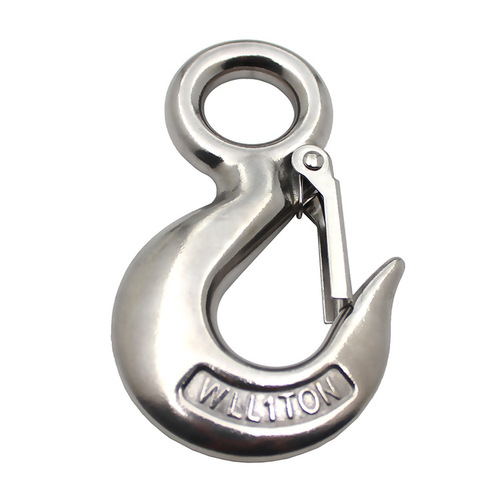 Stainless steel cargo hook eye container hook traveling lifting hook eye type sliding hook American hook