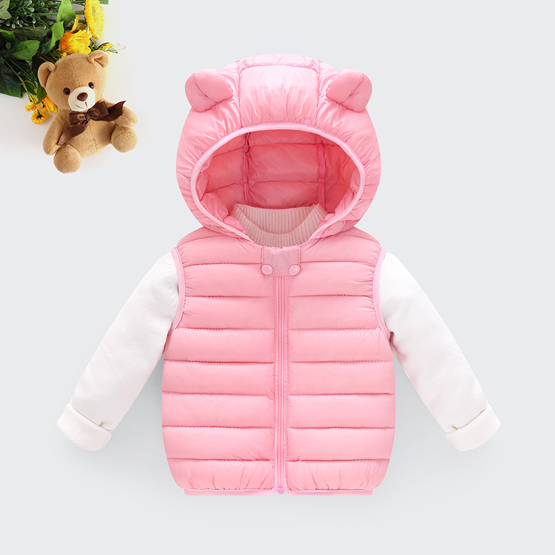 Ropa para niños 2020 Nuevo Chaleco de algodón para niños y niñas con capucha orejas chaleco ligero para niños chaleco infantil