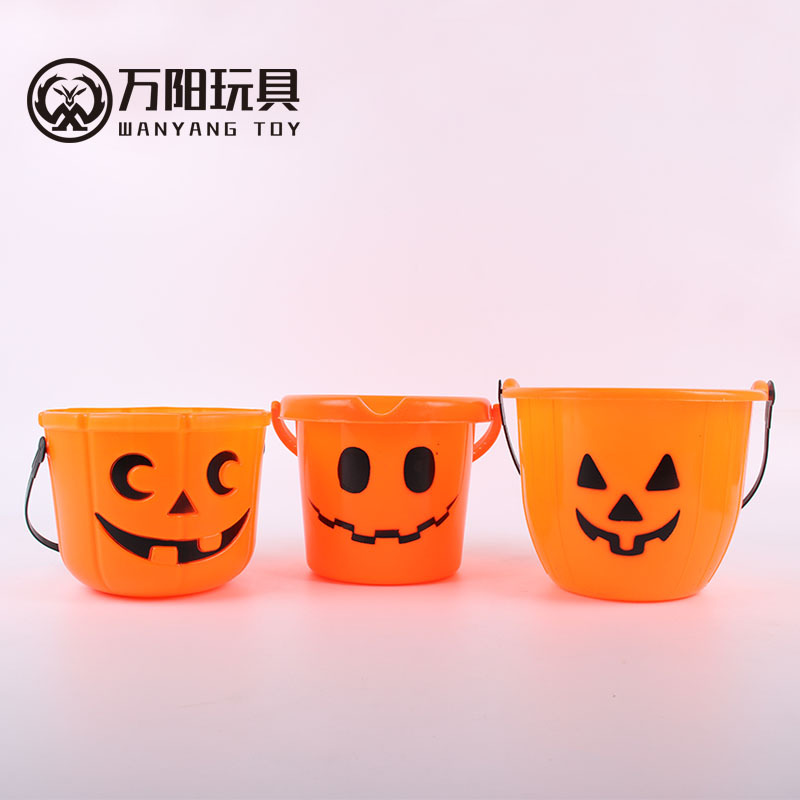 Cubo de calabaza para Halloween para niños, con sonido y luz, para regalo, al por mayor