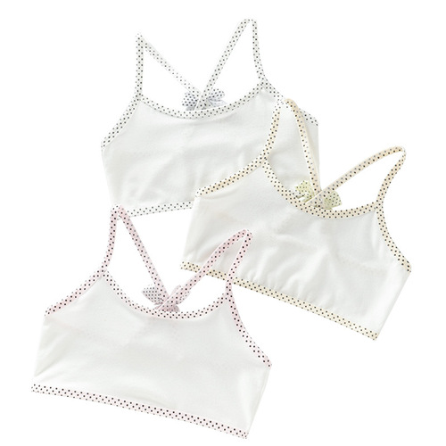 Girls' underwear vest, developmental period primary school students 6-12-15 years old girls pure cotton big children's bra straps tube top