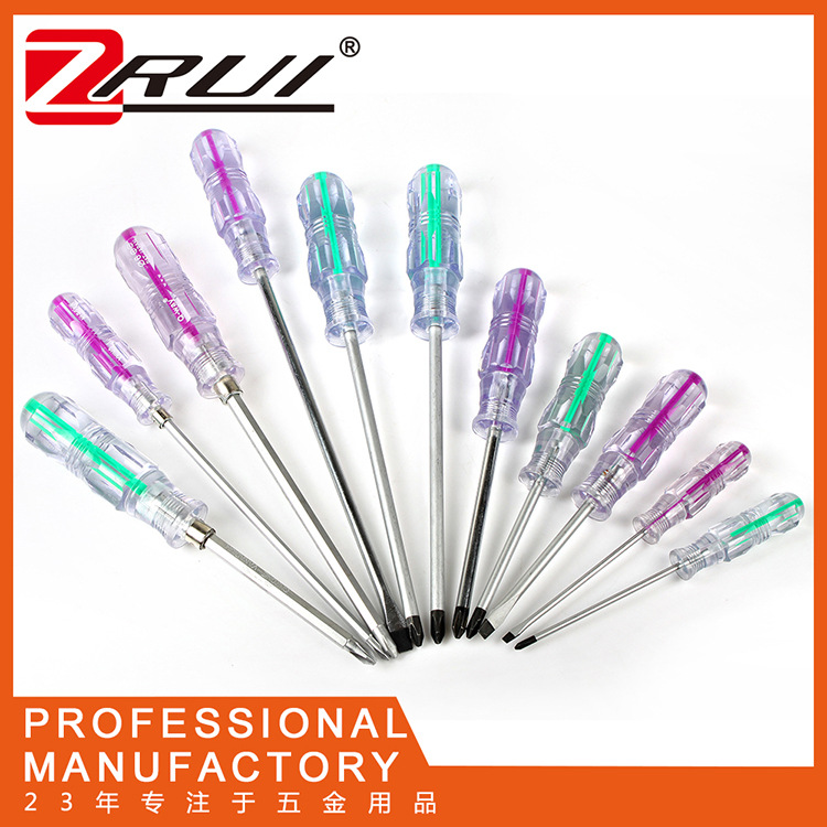 Exportación de color de núcleo de cristal de un solo propósito de doble propósito Cruz destornillador hogar herramientas de reparación industrial
