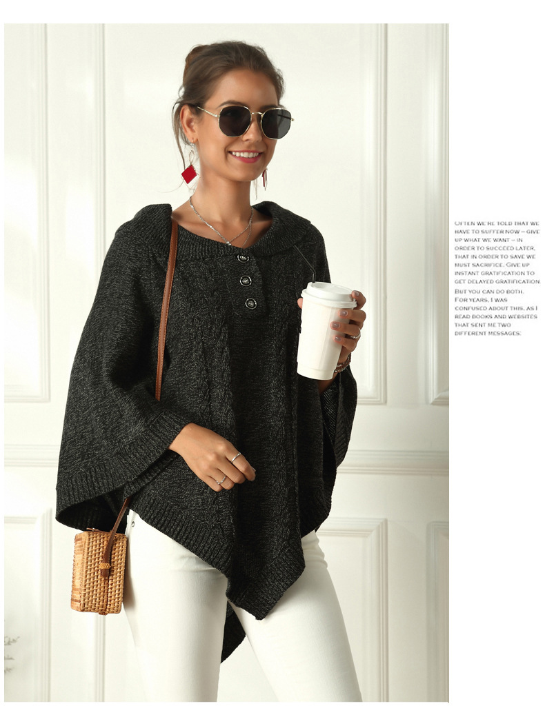 new large size knitted shawl cloak loose sweater  NSYH9723