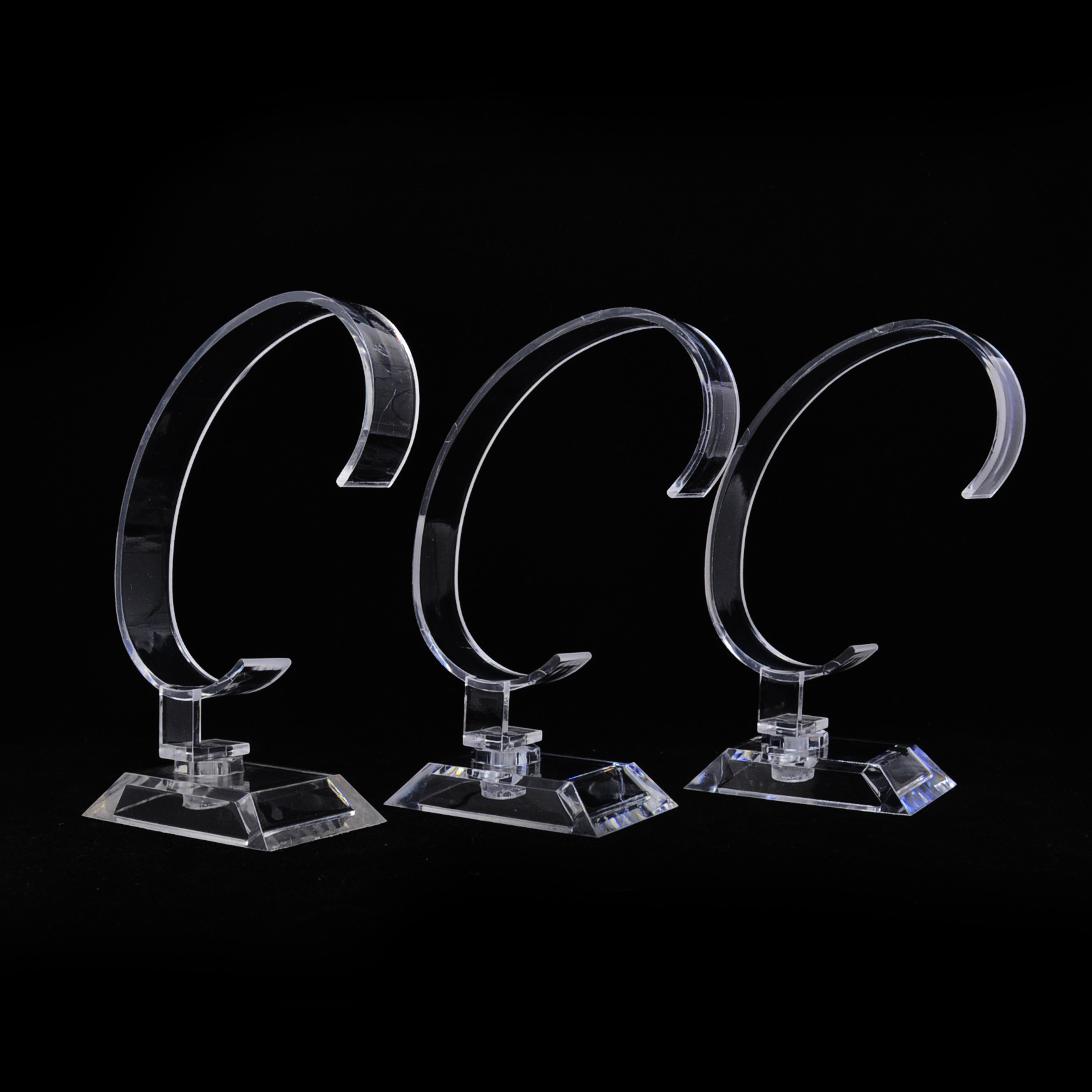 厂家批发有机玻璃展示竖直大c圈024展示托架透明亚克力 c圈手表架