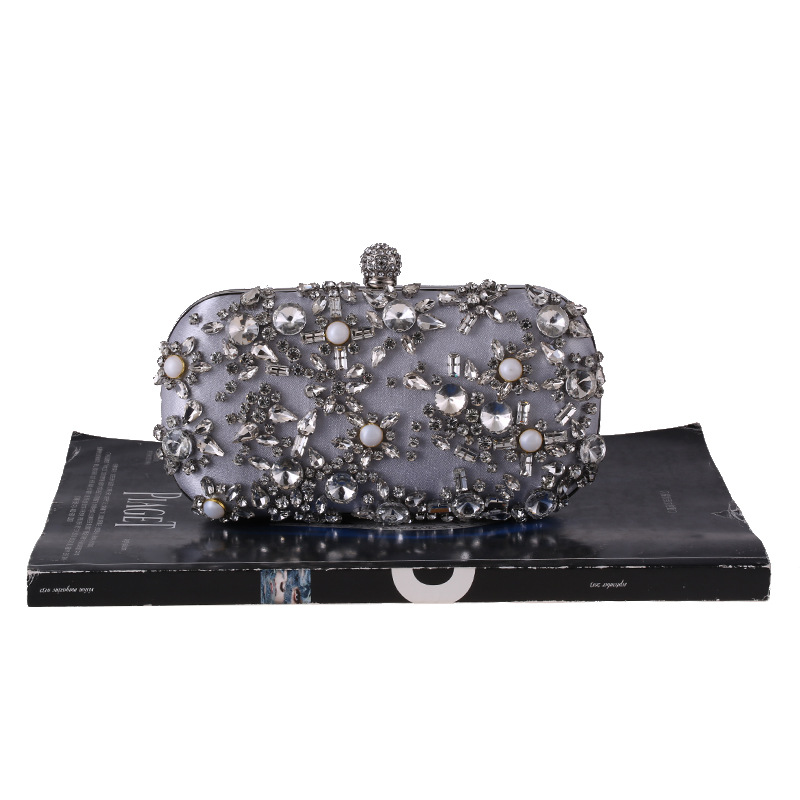 Dinner Bag Banquet Fashion Clutch Bag Diamond Dress Bag Square Box Small Square Bag display picture 3