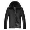 2019 Autumn and winter new pattern leather jacket Plush thickening Removable Fur collar PU leather clothing middle age men's wear
