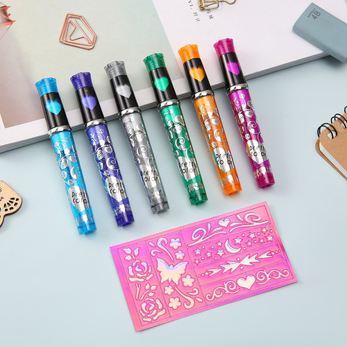 Children's temporary tattoo pen set skin diy prom graffiti body painting pen washable stationery supplies wholesale