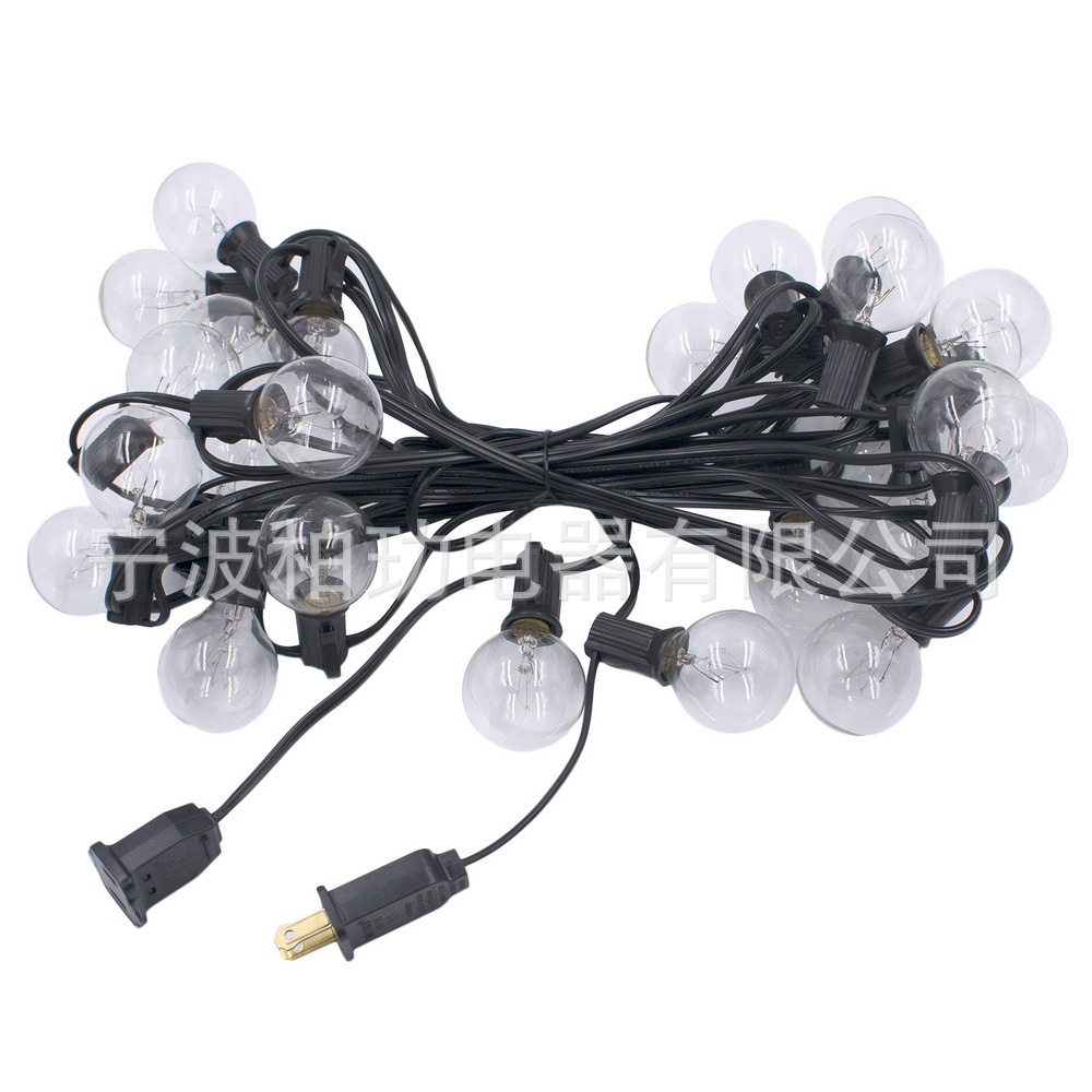 Manufactor U.S. regulations E12 outdoors courtyard Garden indoor Wedding celebration Retro G40 Glass Bulbleb string lights