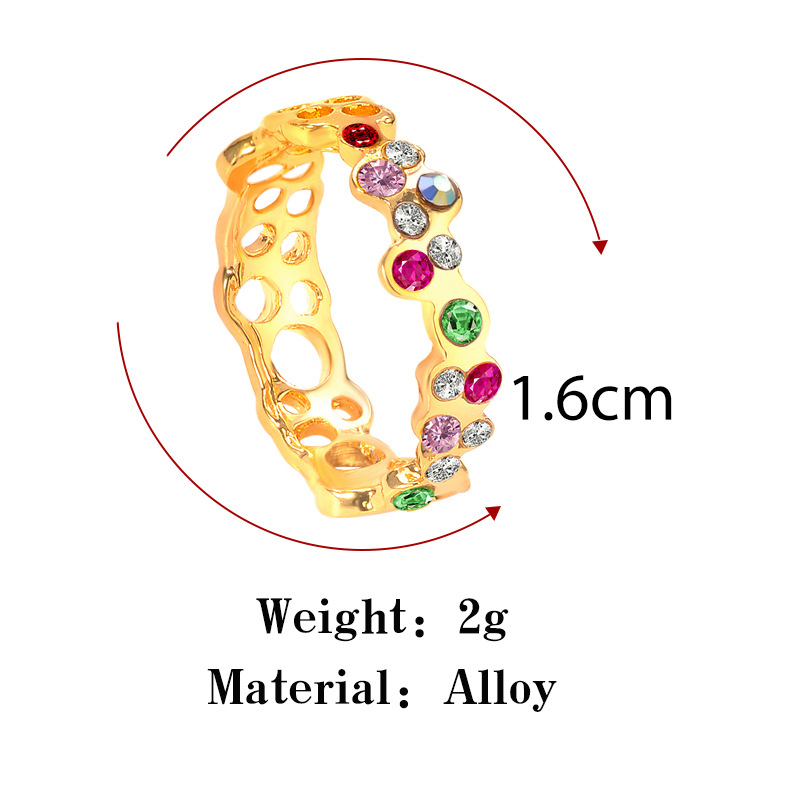 Hot Jewelry Fashion Rose Gold Fancy Diamond Ring Half Circle Hollow Ring Wholesale display picture 1