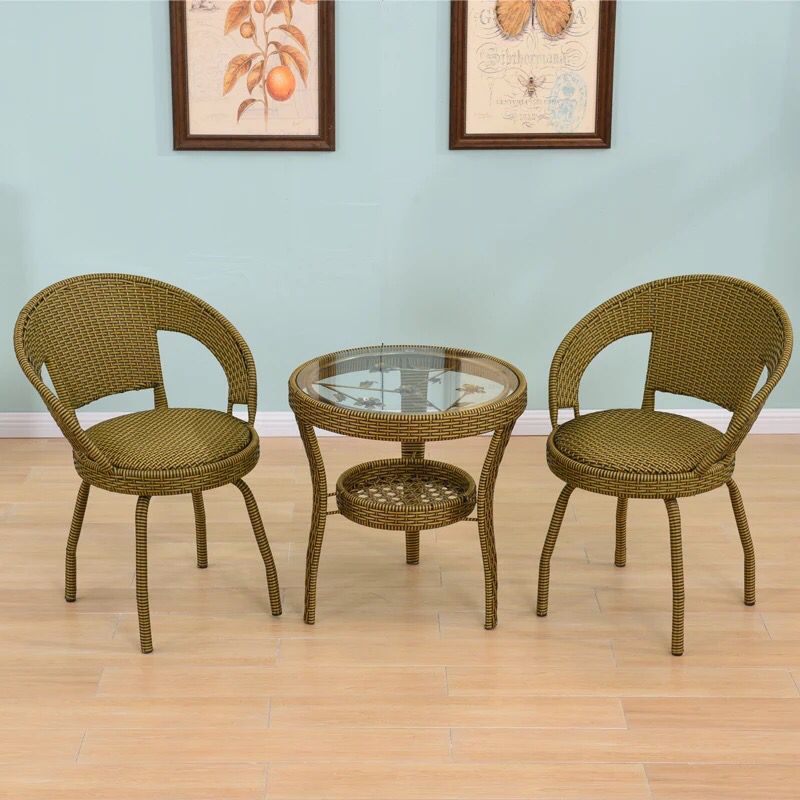 Wicker chair Three outdoors weave Tables and chairs furniture combination outdoors household courtyard balcony Swivel chair Simplicity chair