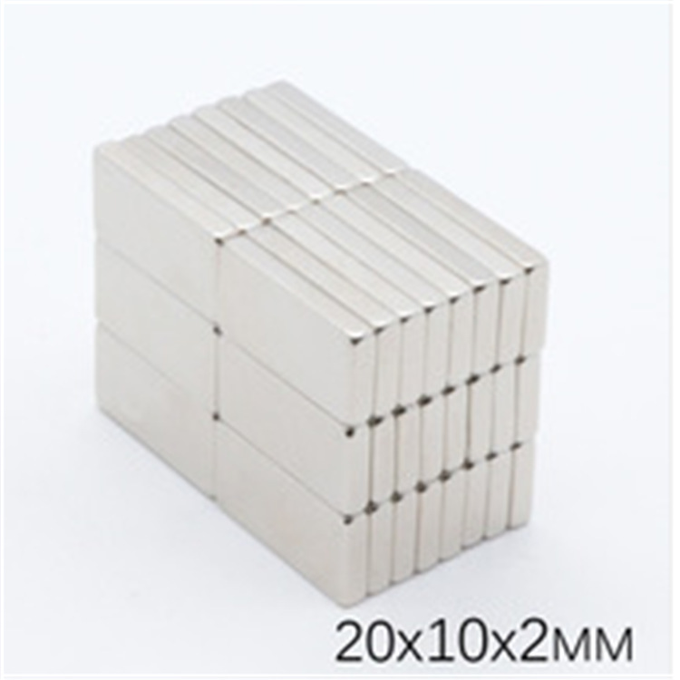 长期在线供应n35镀白锌20*10*2mm 长方形强力磁铁