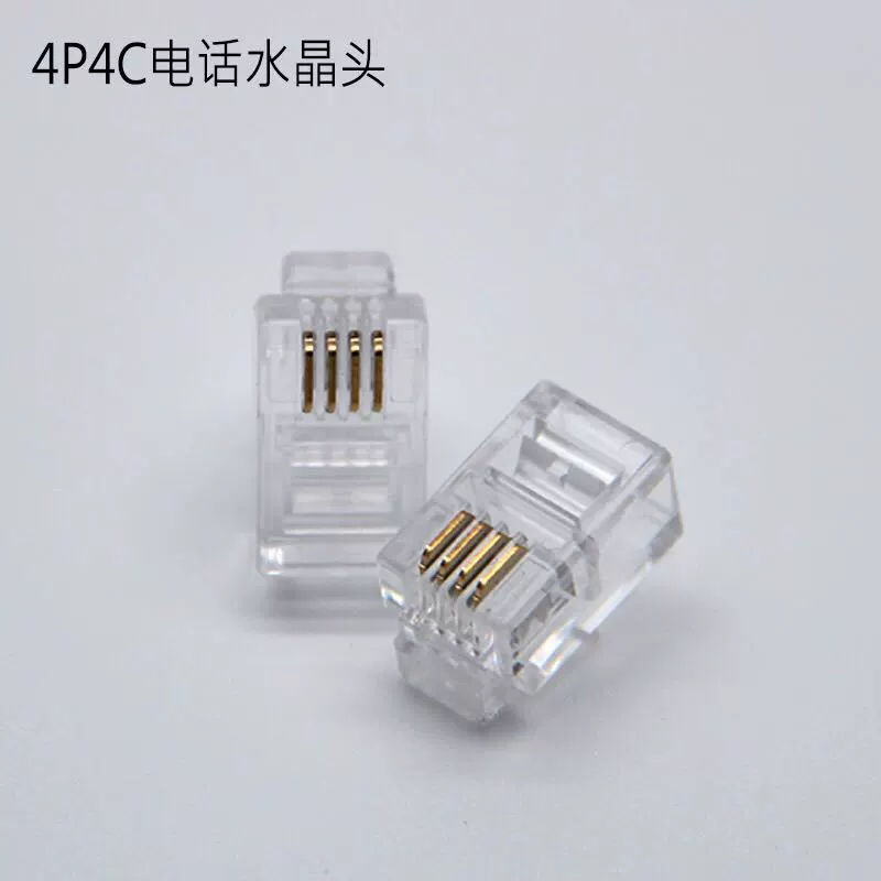 Высокое качество 4P4C телефонная трубка хрустальная головка 1000/сумка 4 ядра микрофона хрустальная головка телефон ручка разъем