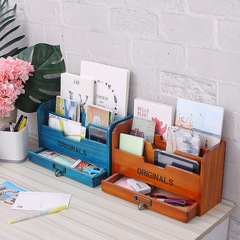 Wooden home document certificate magazine book letter storage box office desk bookcase filing box document rack
