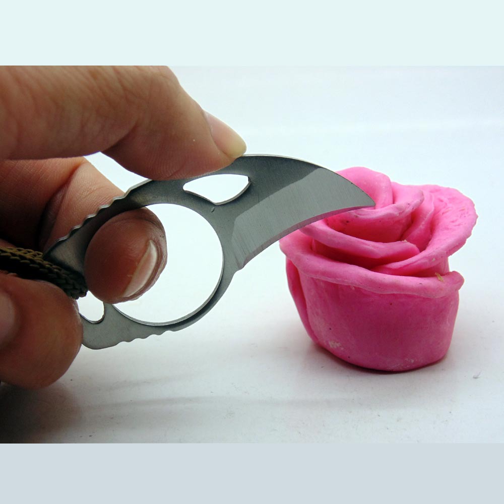 荒野求生小直刀 野营随身便携迷小爪子刀配皮套 不锈钢开刃锋利