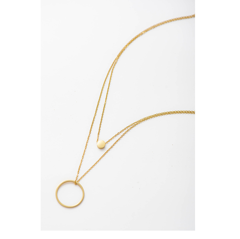 15g Weight Necklace Classification Simple Circle Stainless Steel Double Layer Fashion Necklace