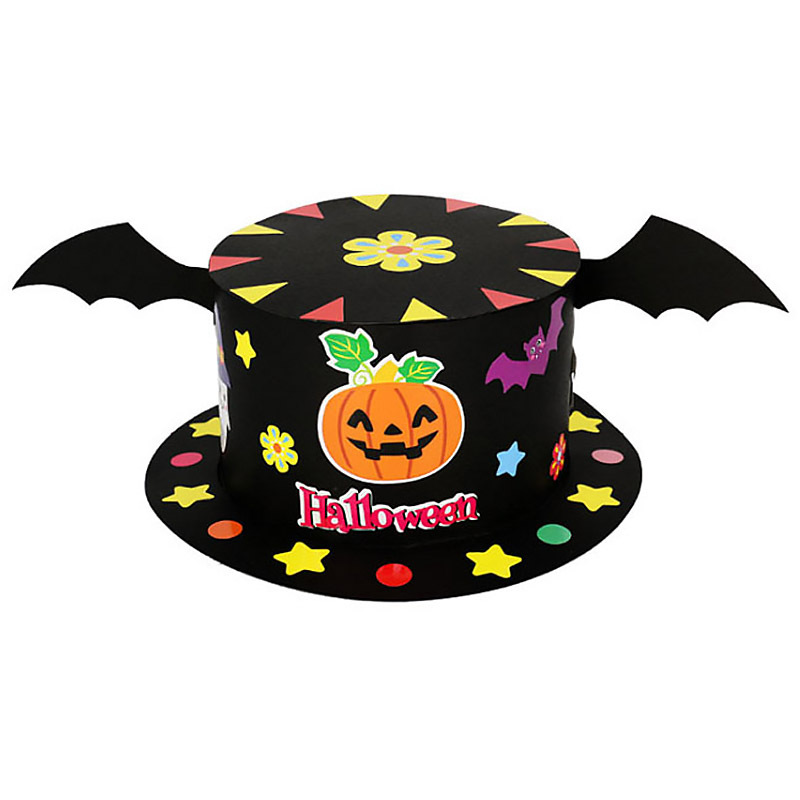 La bruja de Halloween señaló sombrero hecho a mano pasta producción rendimiento papel kindergarten creativo tocado vestido de bricolaje sombrero