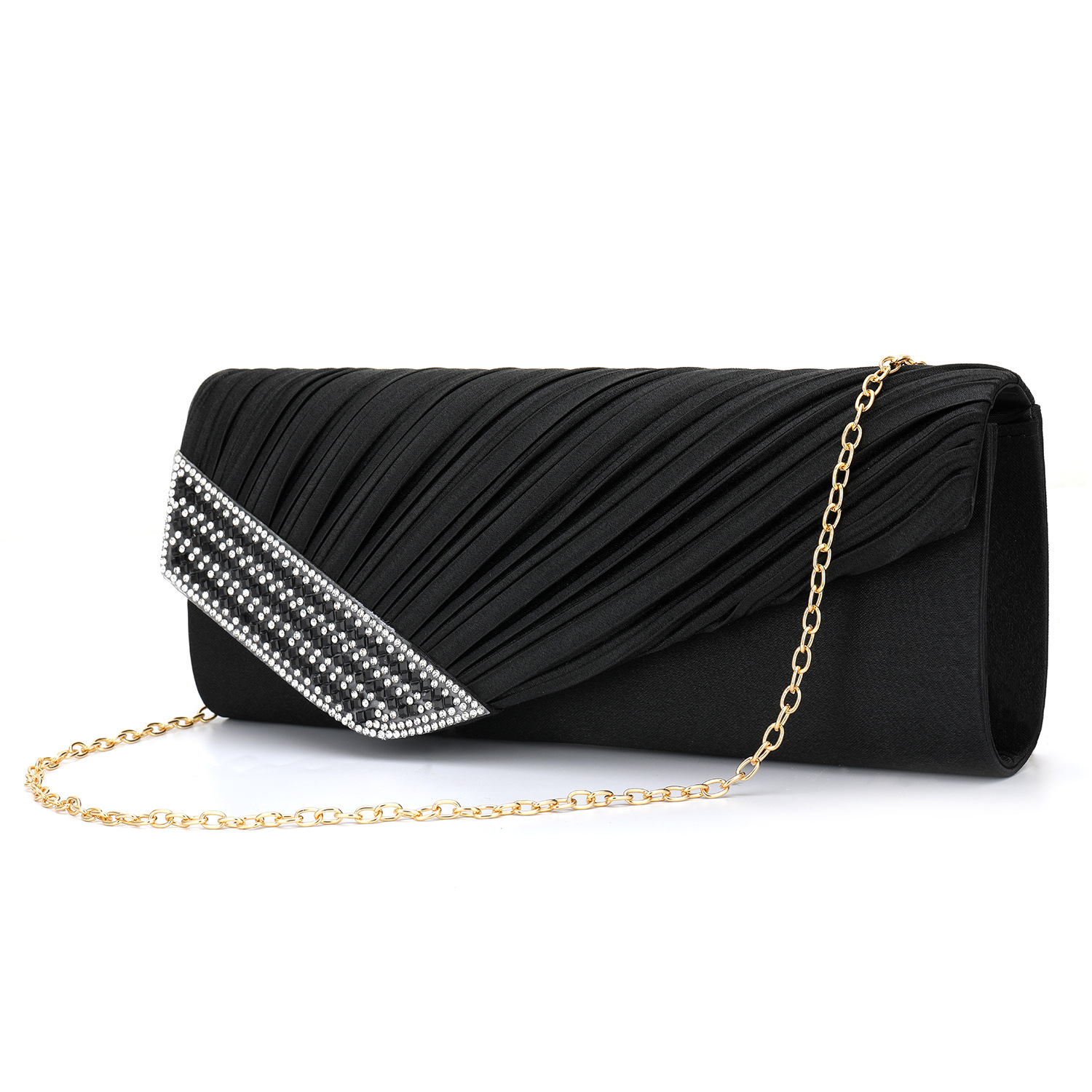 A new style pleated ribbon Diamond Satin dinner gift bag issued on behalf of Amazon clutch bag1210