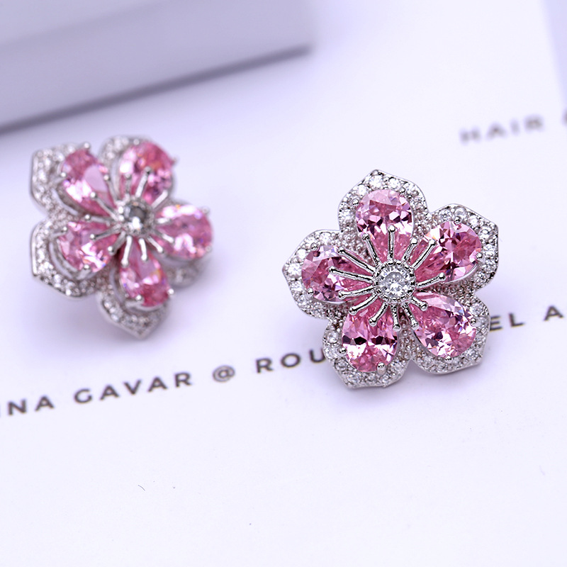 Earrings Three-dimensional Flower Ear Studs Female Wild Personality Ear Jewelry S925 Silver Post Wholesale display picture 15