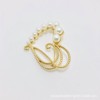 Brooch from pearl heart-shaped lapel pin, fashionable metal pin, Korean style, thin weaving, simple and elegant design