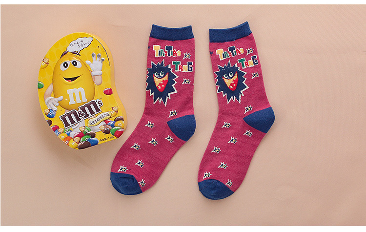 Beklædningstilbehør mode tegneserie animation poppende slik damer mellemlange strømper engros bomuld sved absorberende sportsstrømper til kvinder_voghion.com
