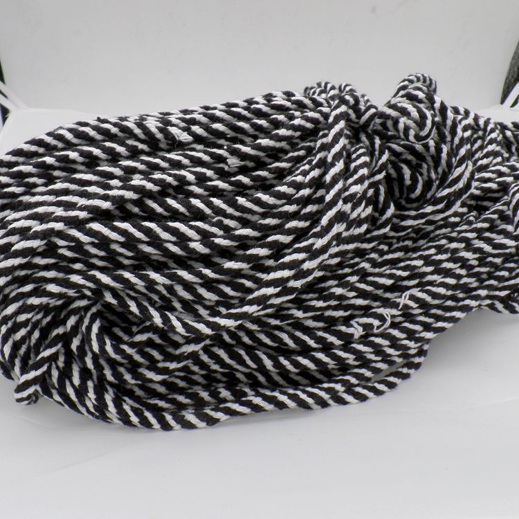 黑白八股绳八股裤腰绳 4mm5mm八股绳 收口绳 束口绳