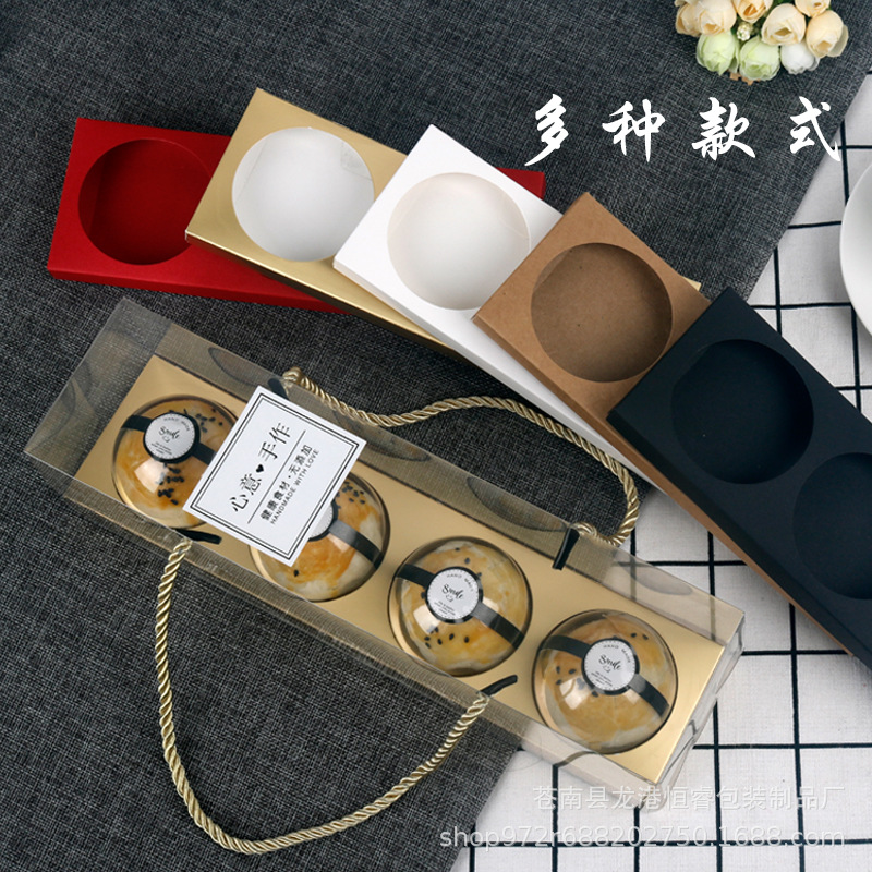 Transparente para mascotas protección del medio ambiente nieve meiniang occidental para hornear caja portátil yema de huevo caja de embalaje crujiente caja de embalaje de frijol verde caja de la ampolla de la torta