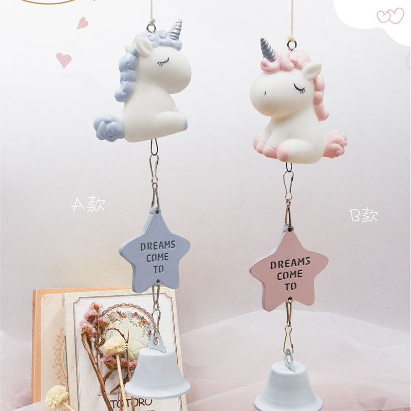 ins卡通独角兽气球车家居摆件小夜灯少女心音乐盒风铃存钱罐