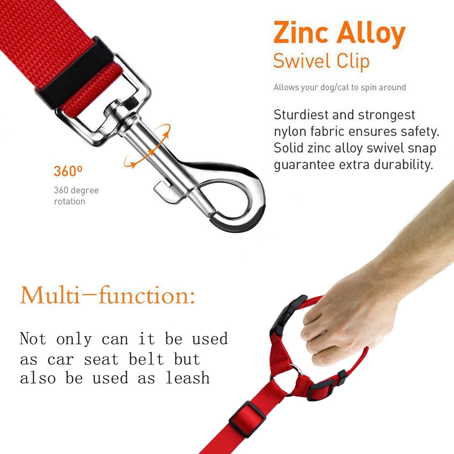 Dog Seatbelt Green