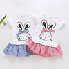 Summer children's dress, skirt, children's clothing, Korean style, with short sleeve