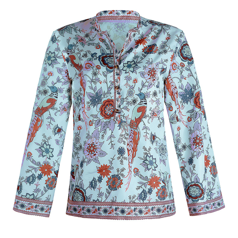 Women's Blouse Long Sleeve Blouses Printing Casual Vintage Style Flower display picture 16