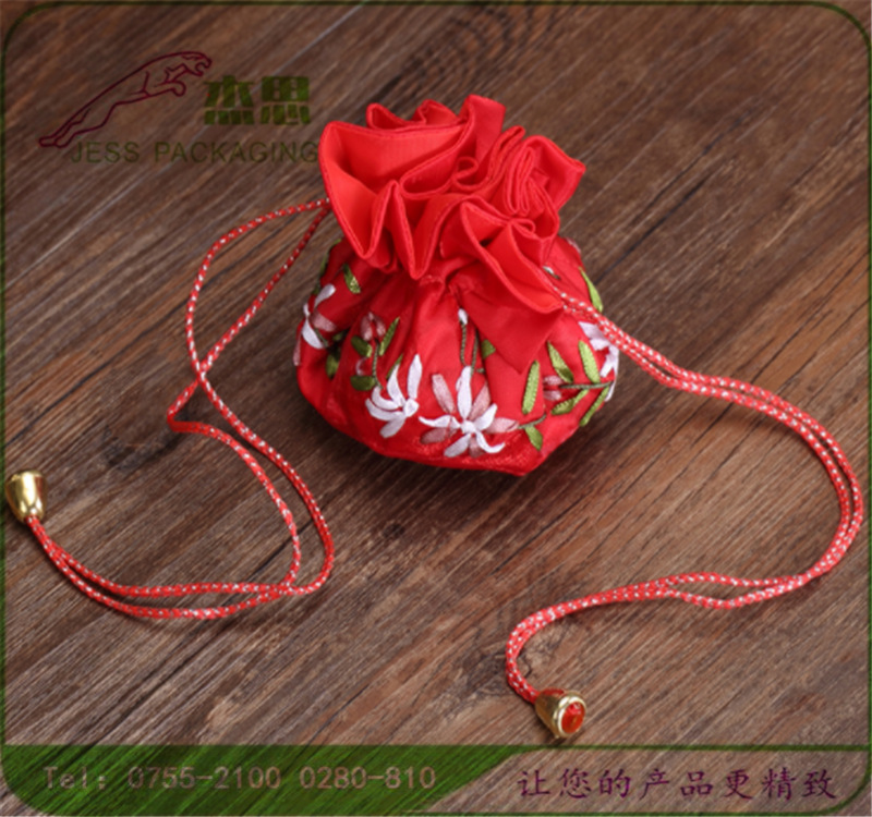 设计新款绣花珠宝首饰束口袋手镯佛珠手串大容量收纳包