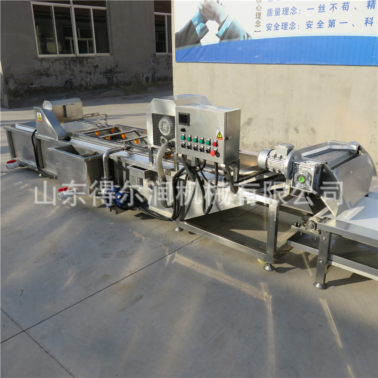 麻辣小龙虾清洗蒸煮生产线 超声波小龙虾清洗机 网带提升省人工