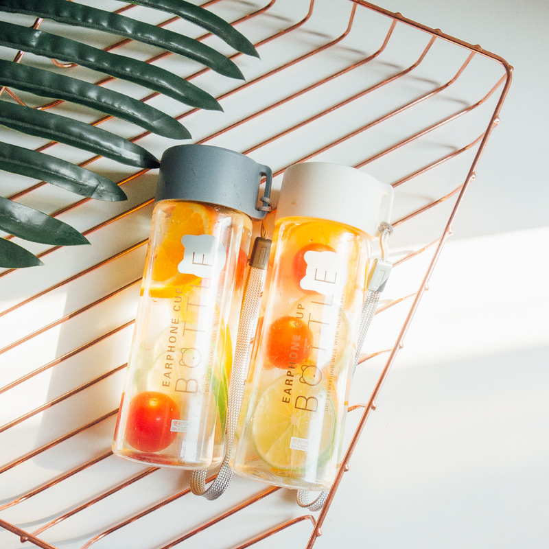 Korean Edition Mini Simplicity Plastic cup fresh literature originality Trend student Readily Cup Portable Water cup