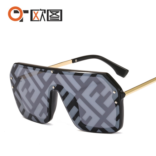 New Trend F-Letter Sunglasses with Integrated Lenses, Unisex Fashion Personalized Aviator Sunglasses, Factory Wholesale Price $6998