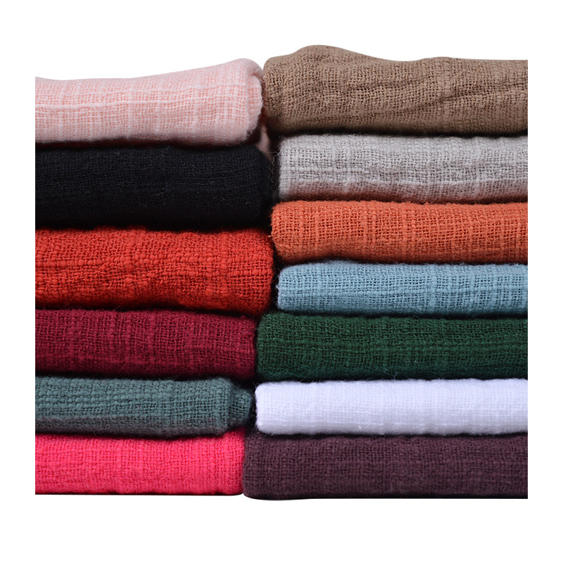 厂家直销秋冬双层麻棉面料 双竹节棉麻布料 棉麻双层加厚面料