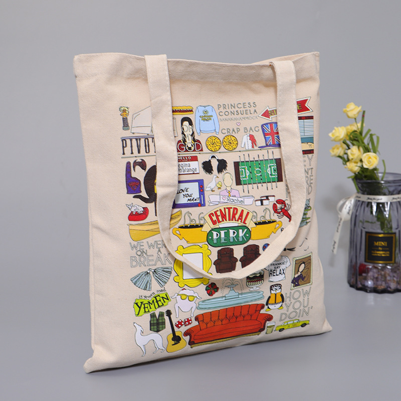 大容量出街小物件收纳购物帆布包个性搭配时尚背袋易折叠手提布袋