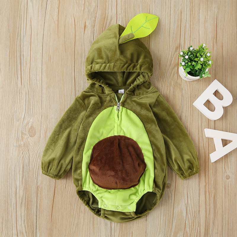 Baby One-piece Long Sleeve Hooded Baby Triangle Romper display picture 3