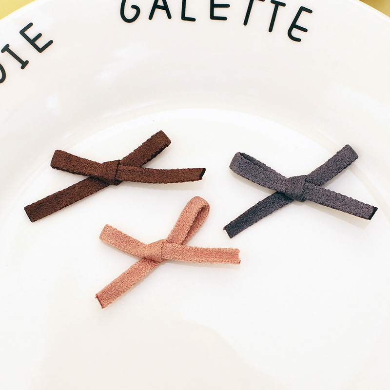 仿皮绒小蝴蝶结