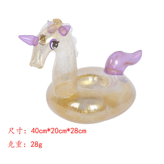 In stock supply pvc inflatable flamingo coaster water inflatable toy floating drink Beach cup holder cup holder